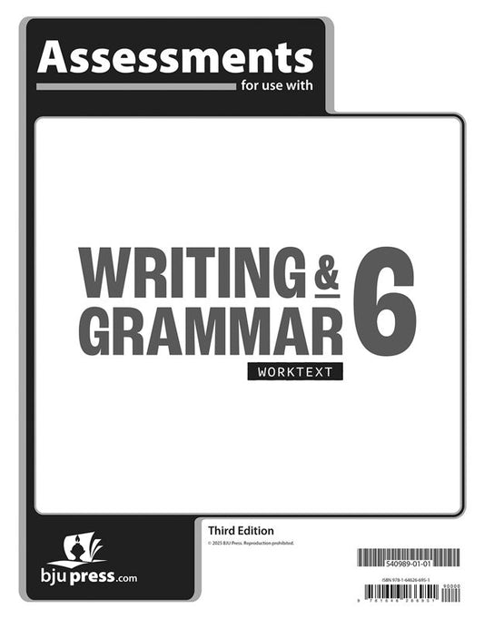 Writing & Grammar 6 Assessments, 3rd ed.