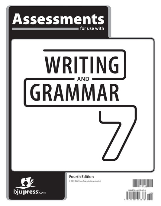 Writing & Grammar 7 Assessments, 4th ed.