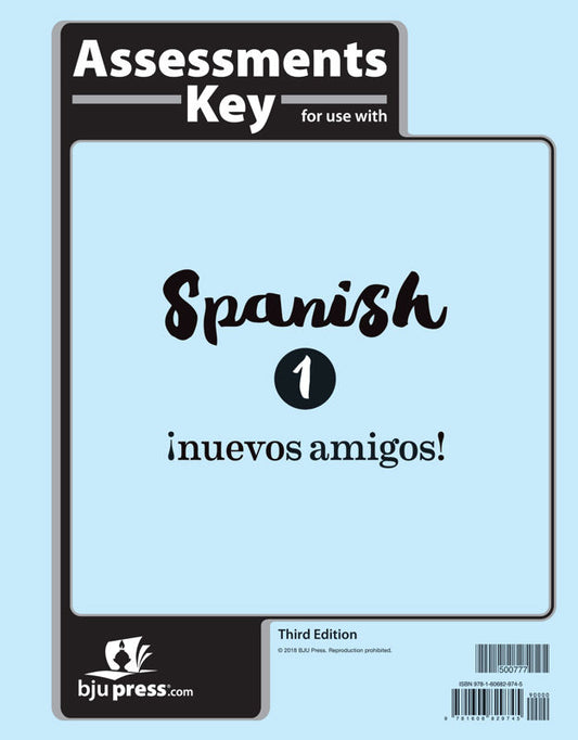 Spanish 1 Assessments Answer Key (3rd ed.)