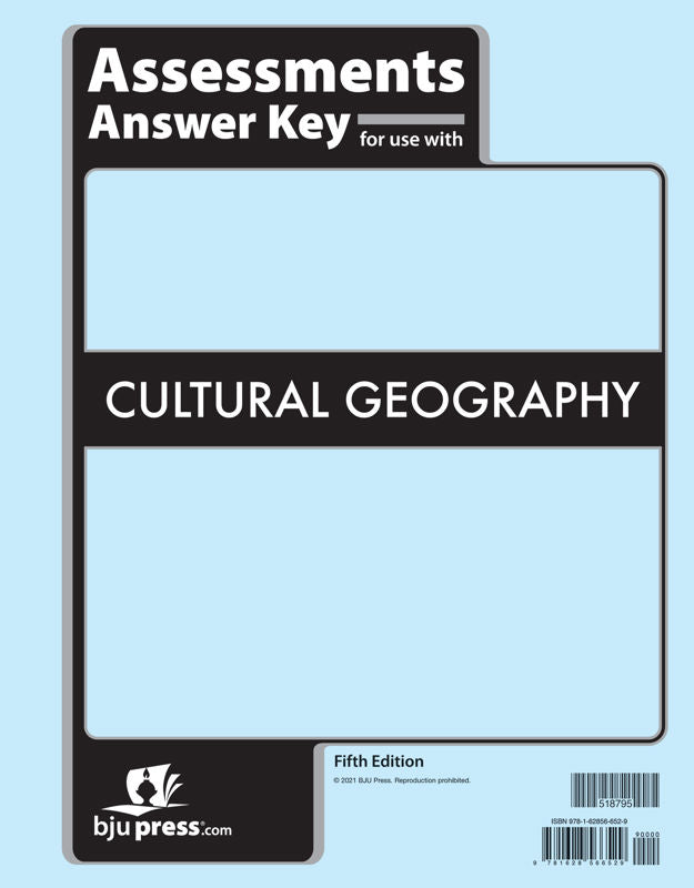 Cultural Geography Assessments Answer Key, 5th ed.