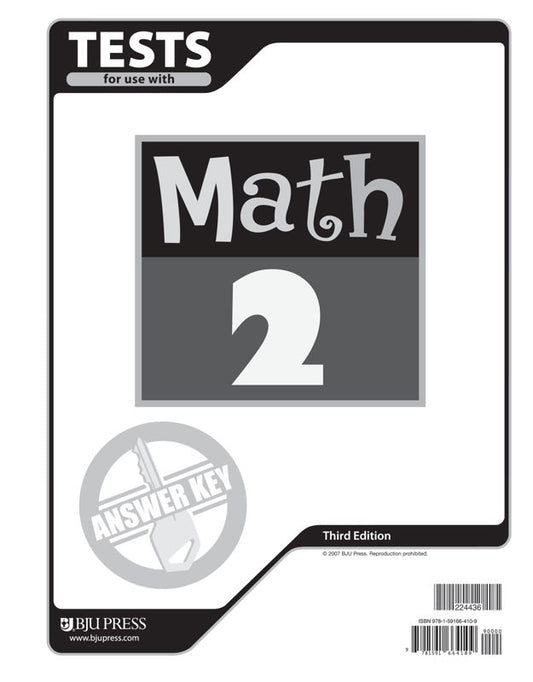 Math 2 Tests Answer Key (3rd ed.)