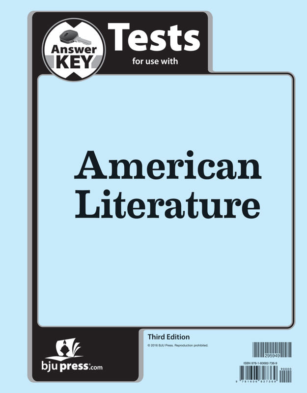 American Literature Tests Answer Key, 3rd ed.