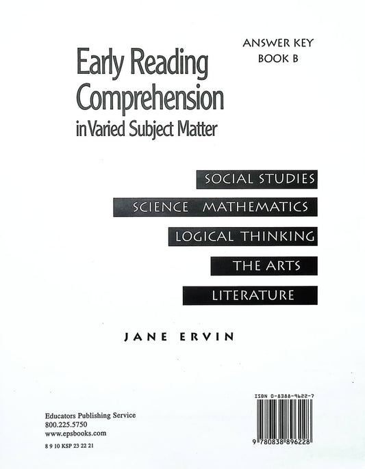 Early Reading Comprehension B - Answer Key - Grades 2-3